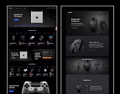 Game store gadget and gadget website design