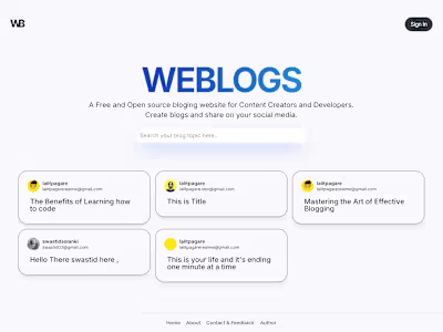 Weblogs - Create your own blogs for free