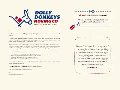 Dolly Donkeys Marketing Letter Project
