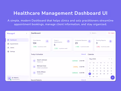 ManageR: Streamlined Appointment Management for Healthcare UI