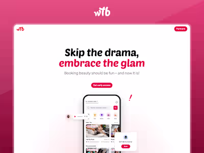 WayToBook — Glam-Ready Landing Page Built in Framer