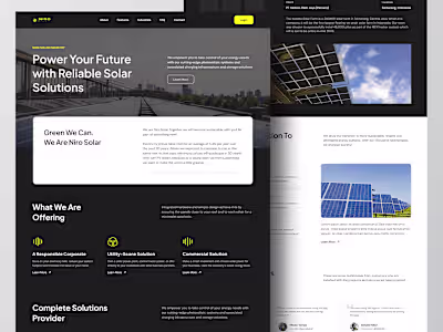 Solar Panel Landing Page