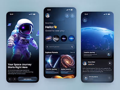 Space Learning Mobile App UI