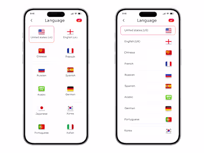 Language Selection UI