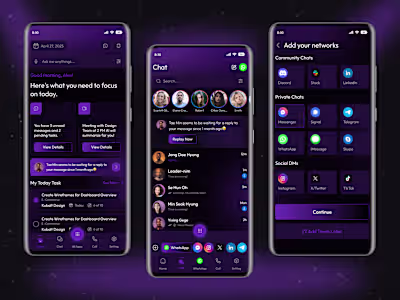 Social Media Communication Mobile App Design Concept