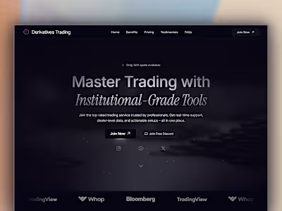 Derivatives Trading | AI Crypto Multi Page Website in Framer