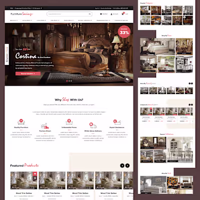 E-commerce Site Design for Furniture Savings