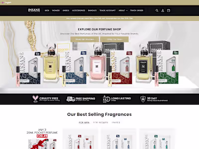 Insane Perfumes Development from Logo to packaging to website
