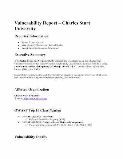 Performed OWASP Top 10–based web application penetration tes...