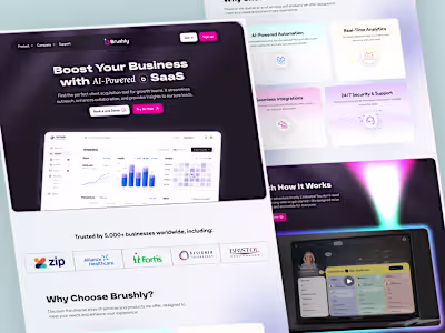 AI-Powered SaaS Landing Page Design for Brushly