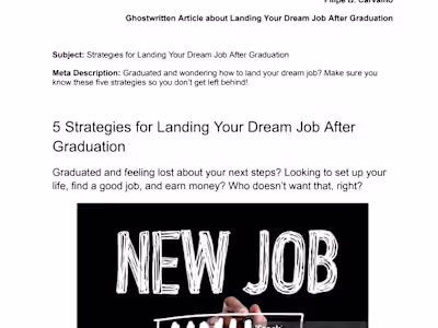 5 Strategies for Landing Your Dream Job After Graduation