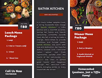 Menu Design for Satvik Kitchen – Simple, Clean & User-Friendly