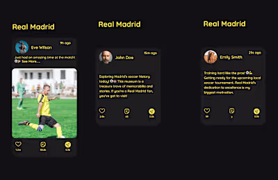 My Figma UI Design for Real Madrid's Social Feed