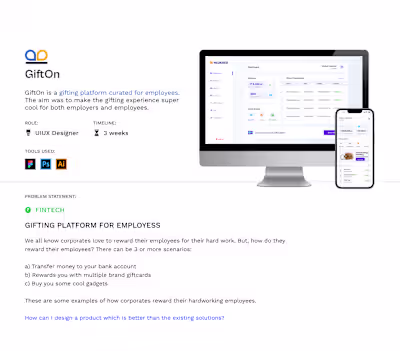 GiftOn - Gifting Platform for Corporates on Behance