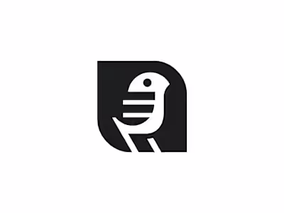 Minimalist modern bird sparrow logo