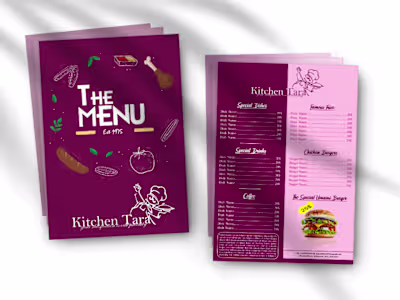 Menu card :: Behance