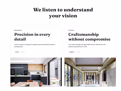 Luxury Custom Home Builder Website – Webflow