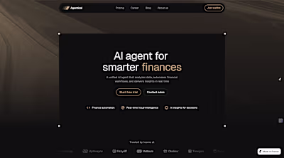 Hero section for AI agent landing page