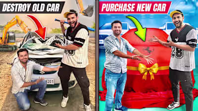 I destroyed my cameraman’s OLD CAR & GIFTED him a NEW CAR😱 - Y…