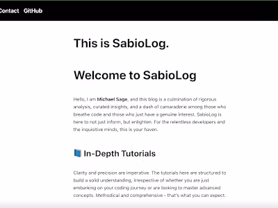 Welcome to SabioLog