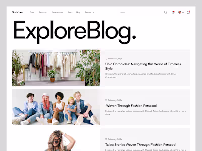 Fashion Blog Screen