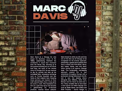Marc Davis | EPK ( Electronic Press Kit) Design