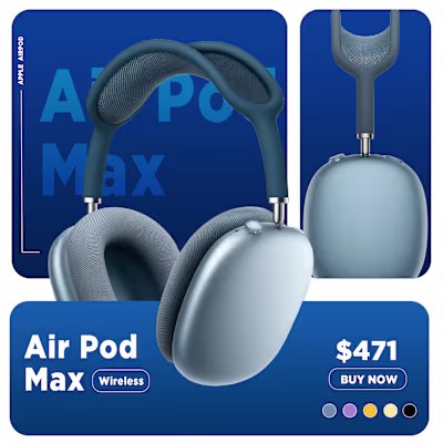 Apple AirPods Max Product Ad Design