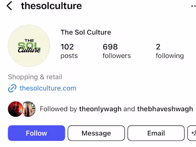 Instagram Profile ( The Sol Culture )