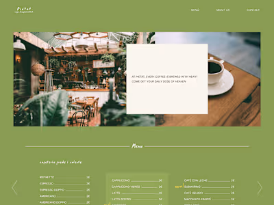 Website design for Barcelona Coffee Shop