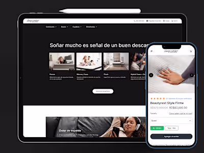 Sleep Center eCommerce experience