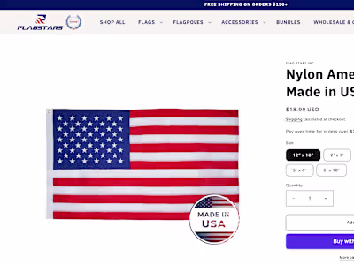 E-commerce Website Enhancement for FlagStars