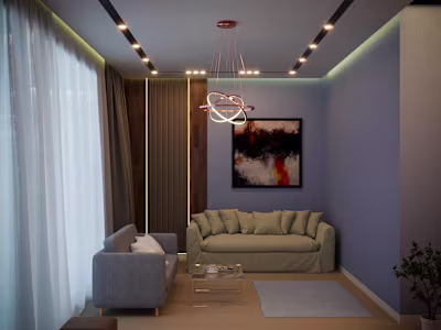 3D Living Room And Furnitures