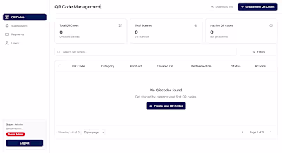 QR Code Management & Cashback System