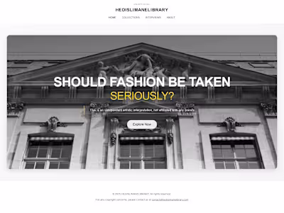 Curated Digital Library Showcasing Hedi Slimane's Fashion Legacy