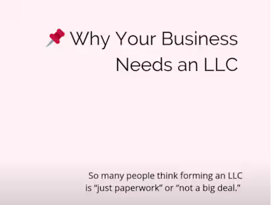 WHY AN LLC - YouTube