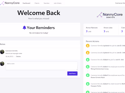 NannyCore, a Nanny Placement Platform
