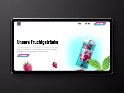 "Fruity Soda" Framer Presentation Website