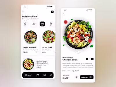 UI design for Food Delivery Application 