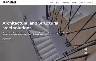 Architectural Steel Firm Website Redesign