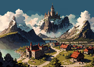 I will make pixel art backgrounds and landscapes