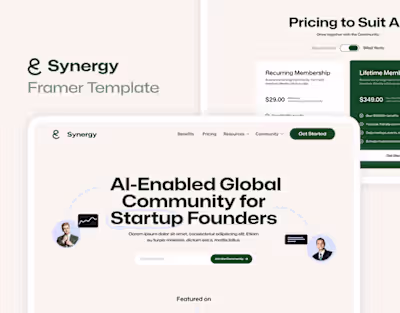 Synergy : AI & SaaS | Framer Landing Page