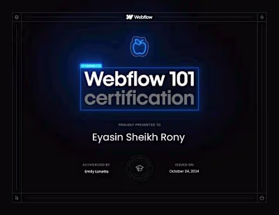 Webflow 101 Certification