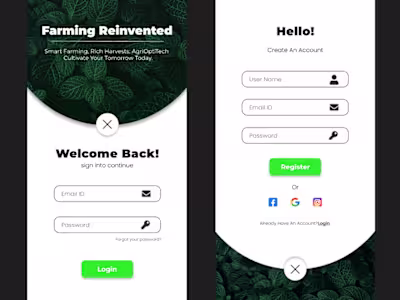 AgriOptiTech Application UI Design