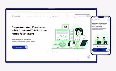 Corporate website design for YourITSoft company