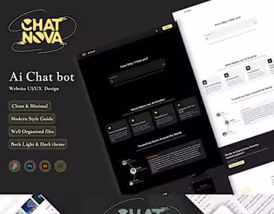 ChatNova – AI Chatbot Web App UI/UX Design