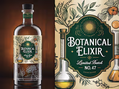 Vintage-Modern Distillery label and custom glass bottle for ...