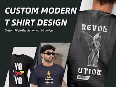 I will create a custom modern t-shirt design