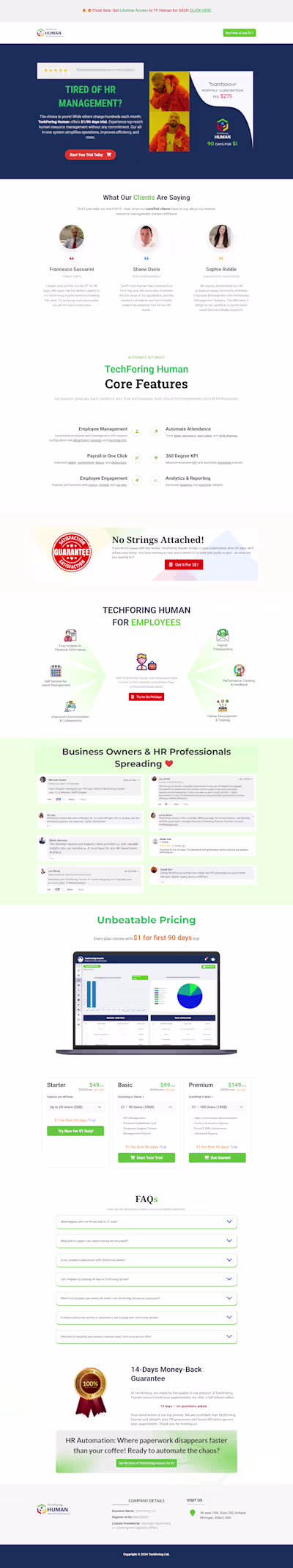 Landing page design on Kartra