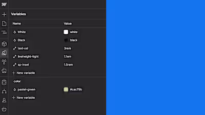 Webflow CSS variables