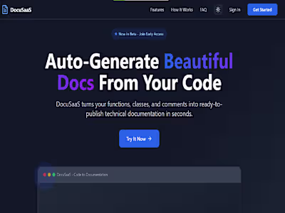 DocuSaaS - Auto-Generate Beautiful Documentation from Code